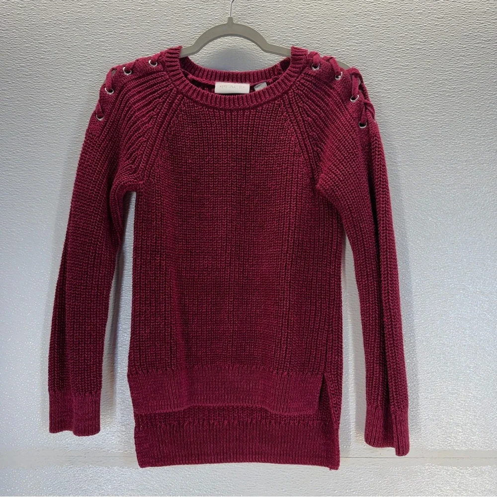 The Children’s‎ Place Burgundy Lace-Up Shoulder Knit Sweater 5/6